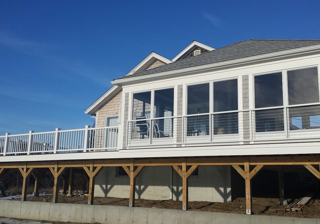 Exterior of Beach house with large deck