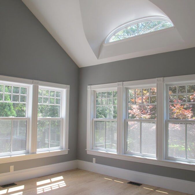 Painted room with transom window